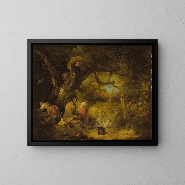 Campamento de gitanos - George Morland — cuadro enmarcado en la pared