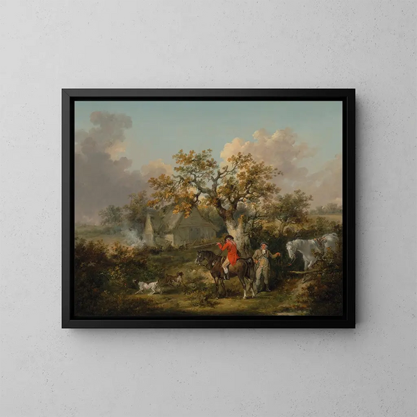 Tiro al faisán - George Morland — cuadro enmarcado en la pared