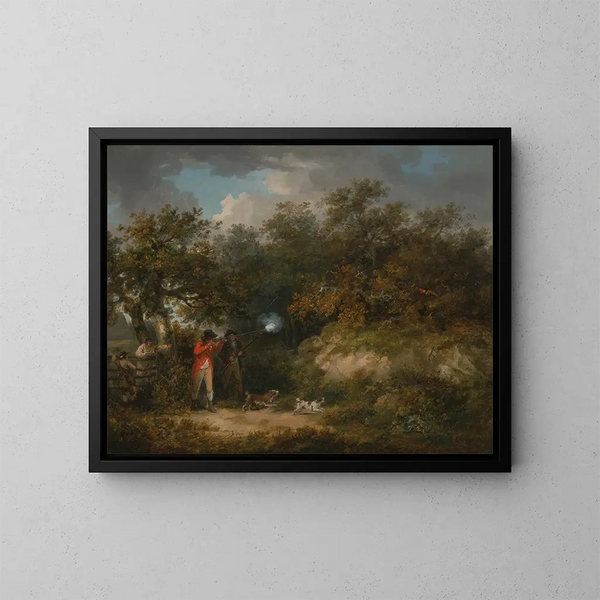 Tiro al faisán - George Morland — cuadro enmarcado en la pared