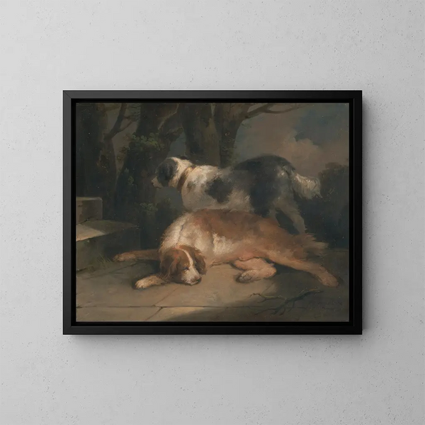 Los setters - George Morland — cuadro enmarcado en la pared
