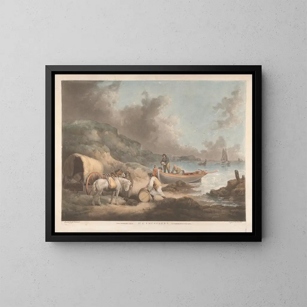 Contrabandistas - George Morland — cuadro enmarcado en la pared