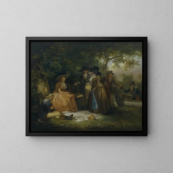 El banquete de los pescadores - George Morland — cuadro enmarcado en la pared