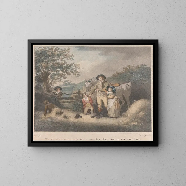 El granjero enojado - George Morland — cuadro enmarcado en la pared