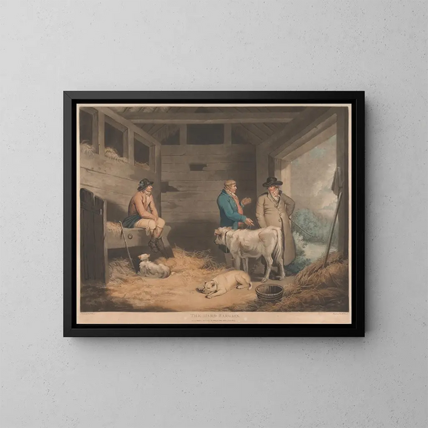 El mercado difícil - George Morland — cuadro enmarcado en la pared