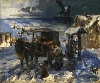 Escena de pueblo - George Overbury Hart — vista de la obra