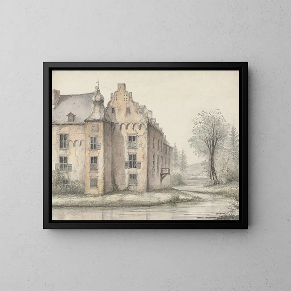Vista del castillo de Doorwerth - George Pieter Westenberg — cuadro enmarcado en la pared
