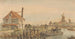 Canal con un barco, una casa y dos molinos - George Pieter Westenberg — vista de la obra