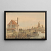 Canal con un barco, una casa y dos molinos - George Pieter Westenberg — cuadro enmarcado en la pared