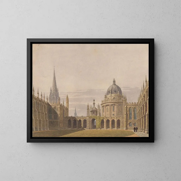The quadrilateral of All Souls in Oxford - George Pyne — framed artwork on a wall