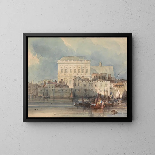 La sala de banquetes de Whitehall desde el río - George Shepheard — cuadro enmarcado en la pared