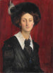 Hilda with a black hat - George Spencer Watson — artwork view