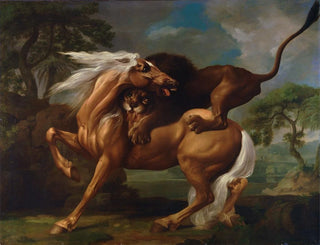 Un león atacando a un caballo - George Stubbs — vista de la obra