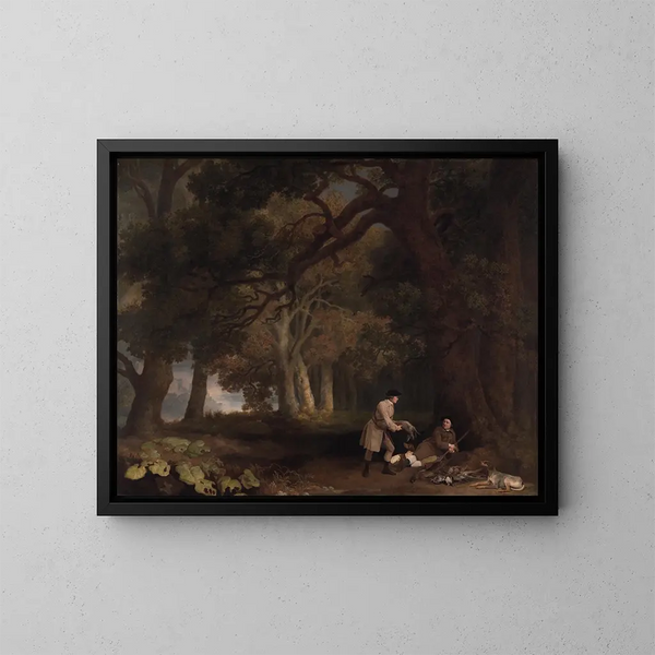 Un repos après la chasse - George Stubbs — cuadro enmarcado en la pared