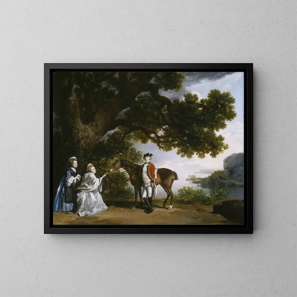 Capitán Samuel Sharpe Pocklington con su esposa Pleasance y quizás su hermana Frances - George Stubbs — cuadro enmarcado en la pared
