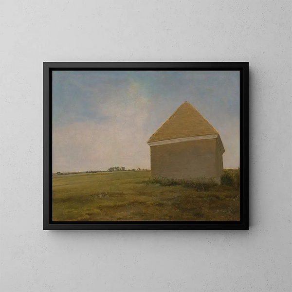 Newmarket Heath con una casa de limpieza - George Stubbs — cuadro enmarcado en la pared