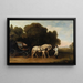 Phaéton con un par de ponis crema y un chico de establo - George Stubbs — cuadro enmarcado en la pared