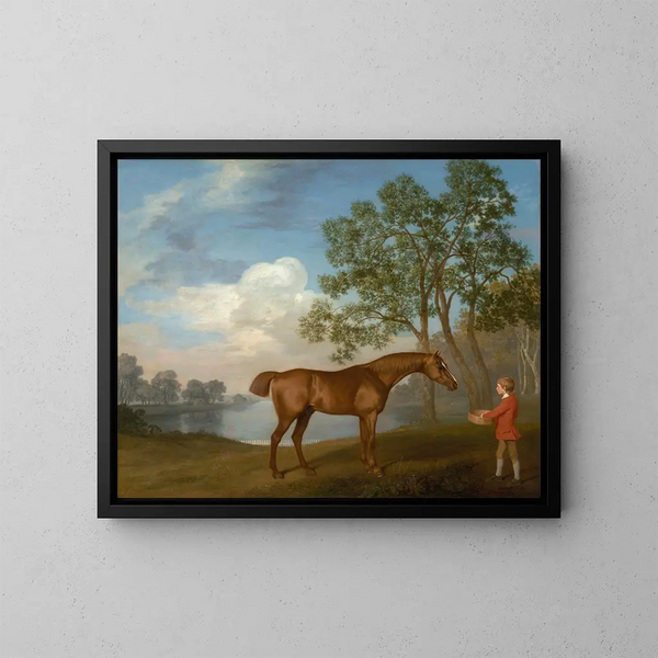 Calabaza con un mozo de cuadra - George Stubbs — cuadro enmarcado en la pared