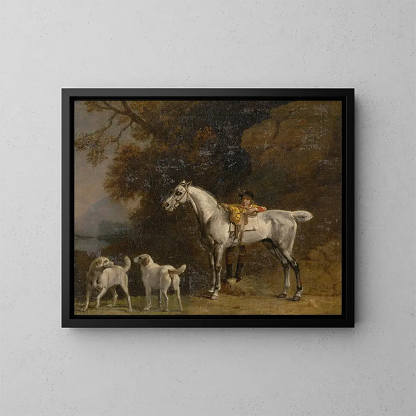 Estudios para o según el tercer duque de Richmond con la caza de Charleton - George Stubbs — cuadro enmarcado en la pared