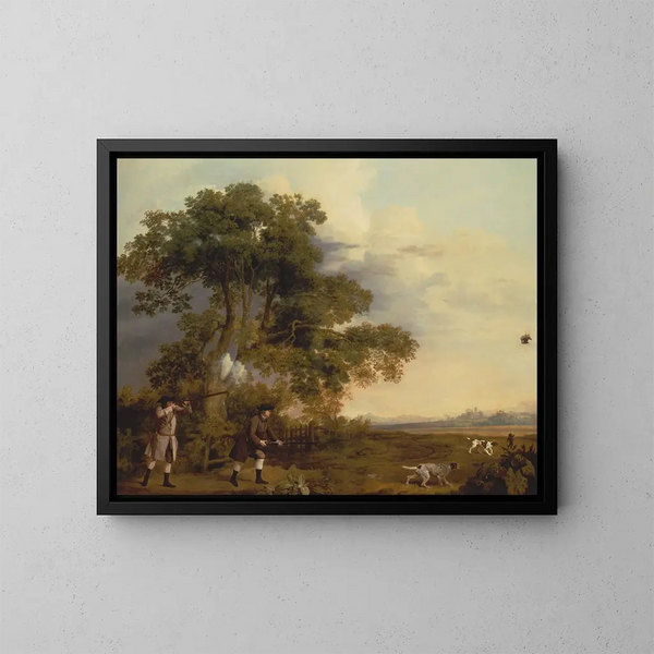 Dos caballeros tirando - George Stubbs — cuadro enmarcado en la pared
