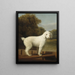 Caniche blanc dans un punt - George Stubbs — framed artwork on a wall
