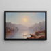 Paisaje fluvial al amanecer - George W Waters — cuadro enmarcado en la pared