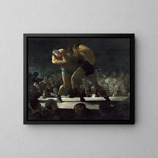 Evening at the Club - George Wesley Bellows — framed artwork on a wall