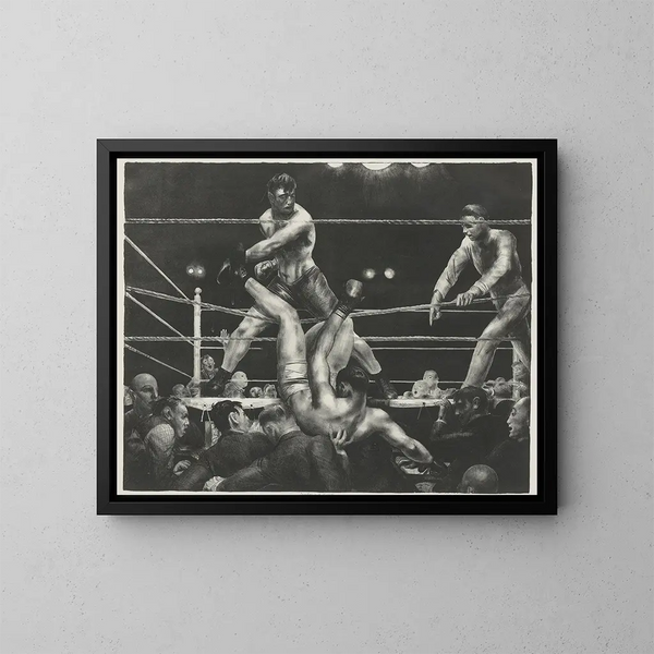 Dempsey y Firpo - George Wesley Bellows — cuadro enmarcado en la pared