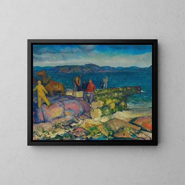 Constructores de muelles - George Wesley Bellows — cuadro enmarcado en la pared