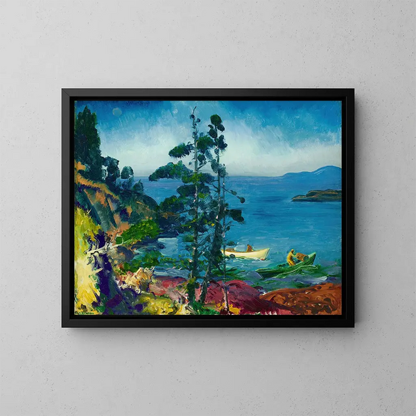 Azul de la noche ocupándose de las jaulas de langostas en la madrugada - George Wesley Bellows — cuadro enmarcado en la pared