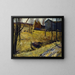 Mies de heno y granero - George Wesley Bellows — cuadro enmarcado en la pared