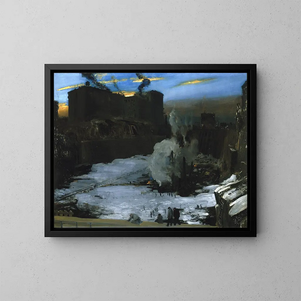 Excavación de la estación de Pennsylvania - George Wesley Bellows — cuadro enmarcado en la pared