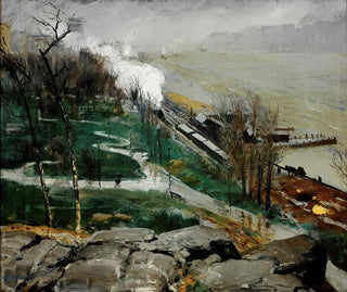 Rain on the River - George Wesley Bellows — artwork view