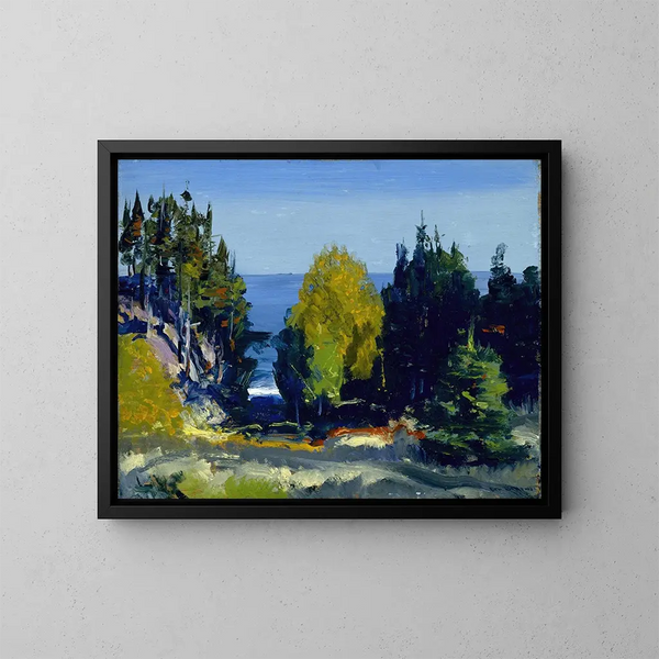 El bosquecillo de Monhegan - George Wesley Bellows — cuadro enmarcado en la pared