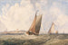 Fishing boats in heavy swell off the coast - George William Crawford Chambers — artwork view
