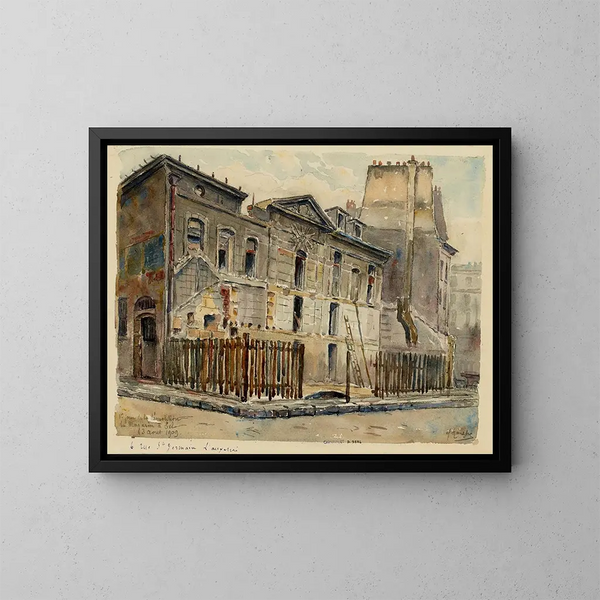 del primer día de la demolición de la tienda Sel, 6 rue Saint-Germain de l'Auxerrois - Georges-Henri Manesse — cuadro enmarcado en la pared