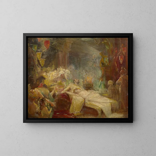 Escena de harén - Georges Antoine Rochegrosse — cuadro enmarcado en la pared