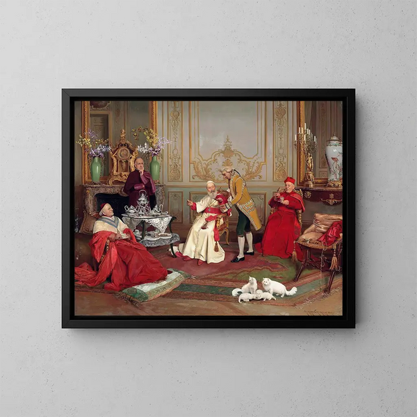 An Elegant Visitor - Georges Croegaert — framed artwork on a wall