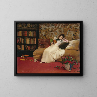La Lectura - Georges Croegaert — cuadro enmarcado en la pared