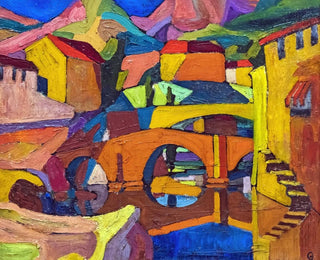 Cubist Village Painting - Georges Gaudion — artwork view