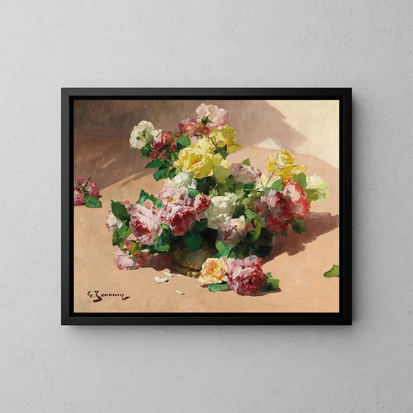 Roses - Georges Jeannin — cuadro enmarcado en la pared