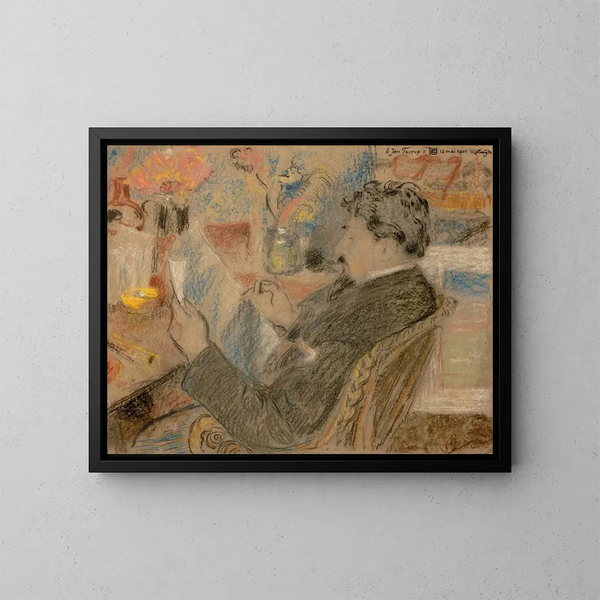 Retrato de Jan Toorop - Georges Lemmen — cuadro enmarcado en la pared