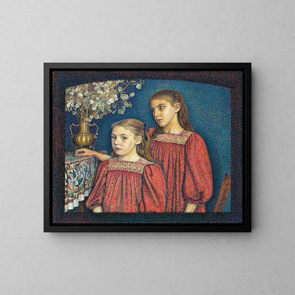 Las dos hermanas o Las hermanas Serruys - Georges Lemmen — cuadro enmarcado en la pared