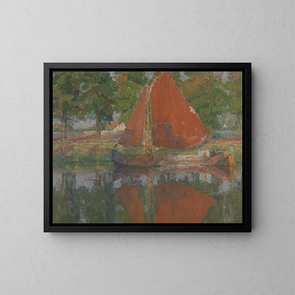 La voile rouge - Georges Léon Ernest Buysse — cuadro enmarcado en la pared
