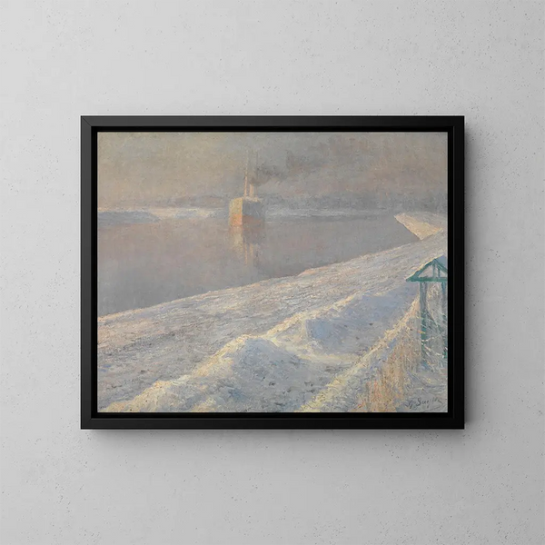 Tempestad de invierno - Georges Léon Ernest Buysse — cuadro enmarcado en la pared