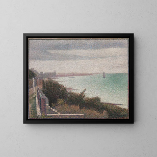 Noche en Grandcamp - Georges Seurat — cuadro enmarcado en la pared