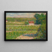 La casa con techo rojo - Georges Seurat — cuadro enmarcado en la pared