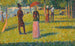 Paisaje y personajes La falda rosa - Georges Seurat — vista de la obra