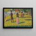 Paisaje y personajes La falda rosa - Georges Seurat — cuadro enmarcado en la pared