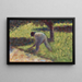 campesino con azada - Georges Seurat — cuadro enmarcado en la pared