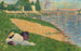 La Seine con Ropa en la Orilla, Estudio para Baños en Asnières - Georges Seurat — vista de la obra